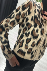 Leopar desenli hırka
