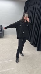 Taşlı Jean ceket gömlek
